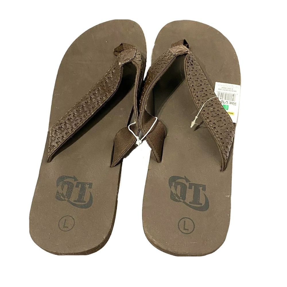 revolution mens brown flip flop sandal shoes size size large 12 13